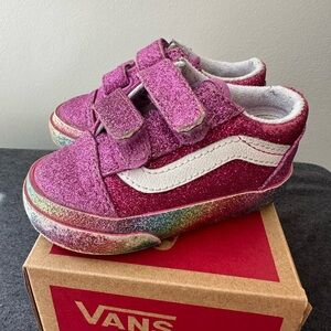 Pink Glitter Vans toddler size 4